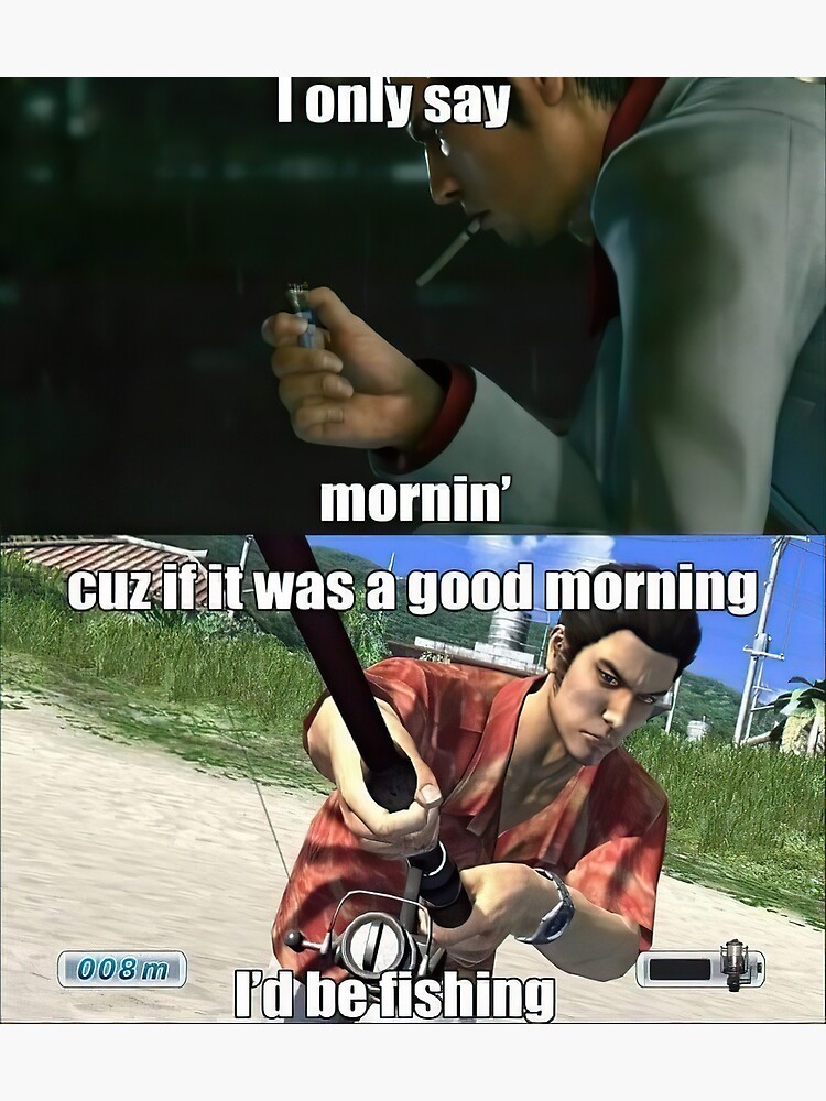 Good Morning Yakuza Meme | Greeting Card