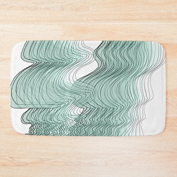Item preview, Multiplied Parallel Waves Lines in Light Pastel Blue Green No.: 02 designed and sold by Istvan Ocztos.