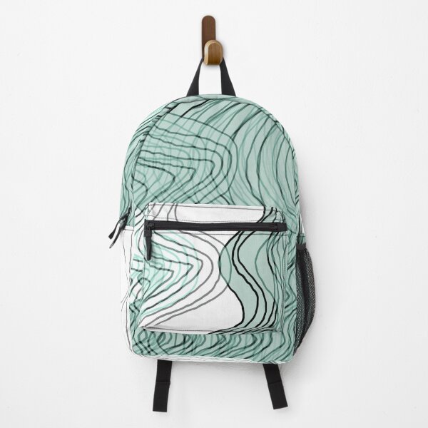 Item preview, Multiplied Parallel Waves Lines in Light Pastel Blue Green No.: 02 designed and sold by Istvan Ocztos.