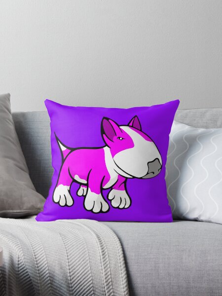 Item preview, Cute English Bull Terrier Cartoon White & Pink designed and sold by Sookiesooker.