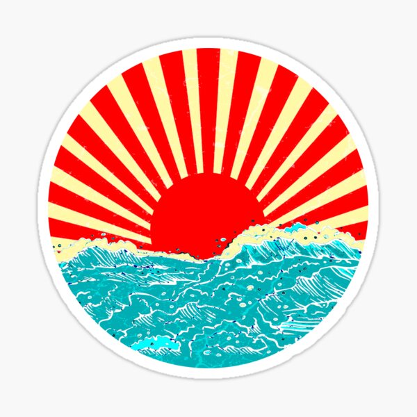 Japan Japanese Flag Rising Sun Circle Automotive Car Window Locker Bumper  Sticker 