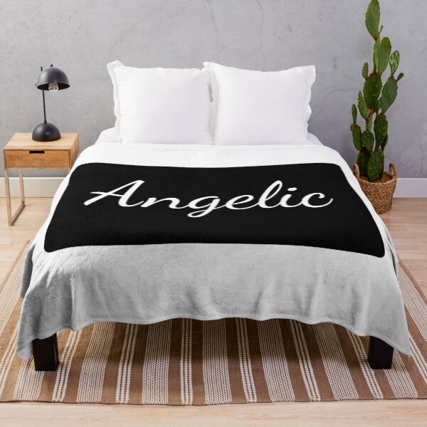 Item preview, Angelic Text Typography Landscape Black Rectangle designed and sold by leomooncreates.