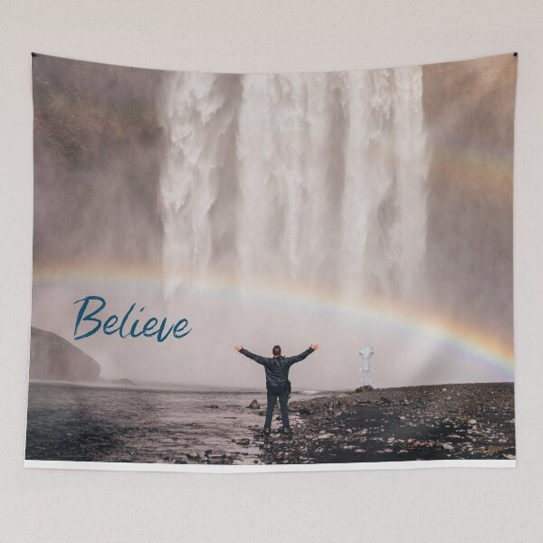 Item preview, Believe Alien Waterfall Rainbow designed and sold by LeftFieldFunny.