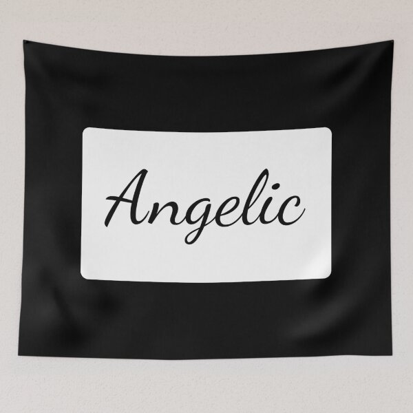 Item preview, Angelic Text Typography Landscape White Rectangle designed and sold by leomooncreates.