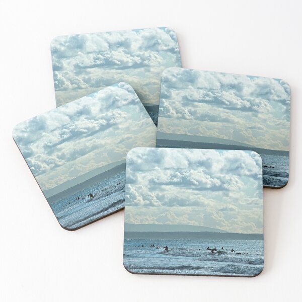 Item preview, Surfers Riding Sea Waves Scenic Seascape designed and sold by Anna Lemos.