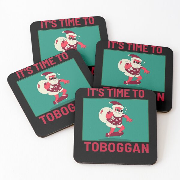 Item preview, Toboggan Time Christmas Santa Skating designed and sold by jacks-tees.