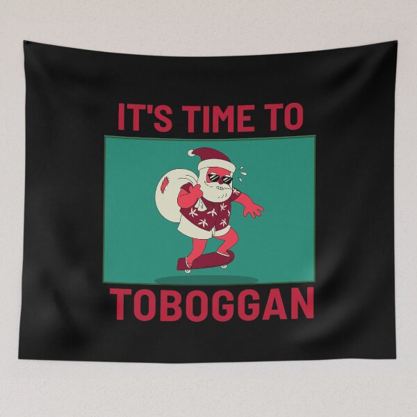 Item preview, Toboggan Time Christmas Santa Skating designed and sold by jacks-tees.