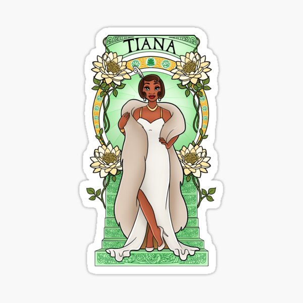 Princesa Rana Art Nouveau Pegatina