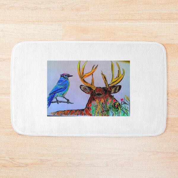 Item preview, deer blue jay flowers designed and sold by brianjt.