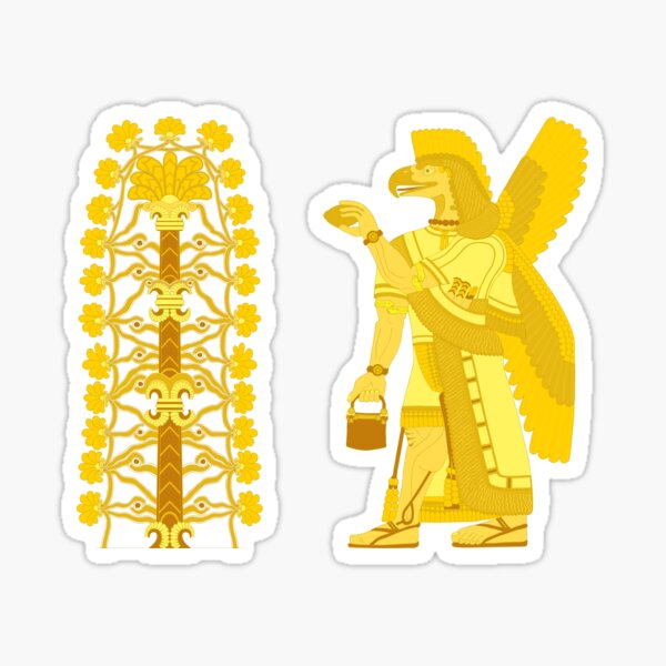 Assyrian Tree of Life and Apkallu Sticker for Sale by David Djukic