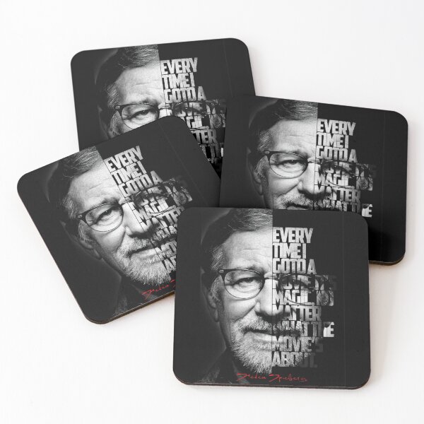 Item preview, Black and white Steven Speilberg quote poster designed and sold by Enea Kelo.