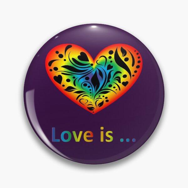 Item preview, Love is ... Shining rainbow heart with a pattern designed and sold by helenkaiy.
