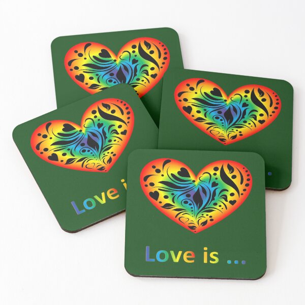 Item preview, Love is ... Shining rainbow heart with a pattern designed and sold by helenkaiy.