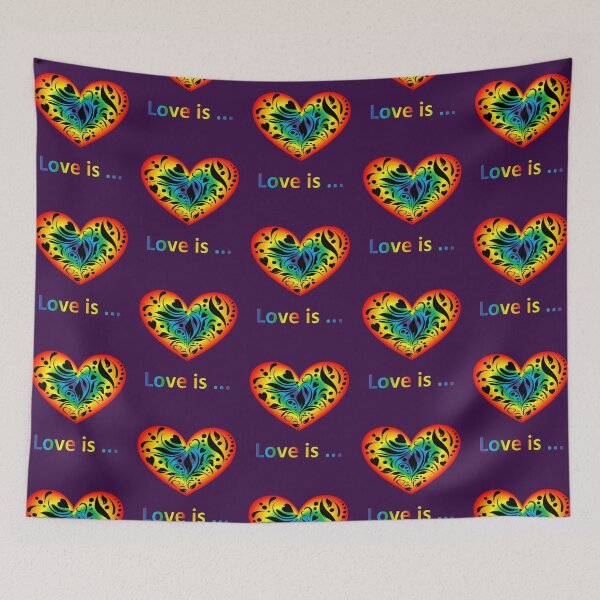 Item preview, Love is ... Shining rainbow heart with a pattern designed and sold by helenkaiy.