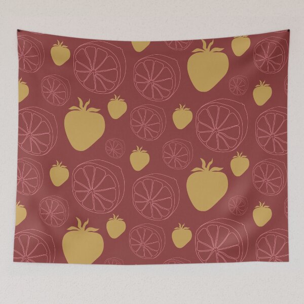 Item preview, Fruity strawberry citrus pattern designed and sold by LiliesValley.