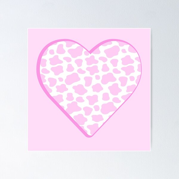 Love: Pink Strawberry Cow Print Heart on Soft Glittery Velvet Nipple P