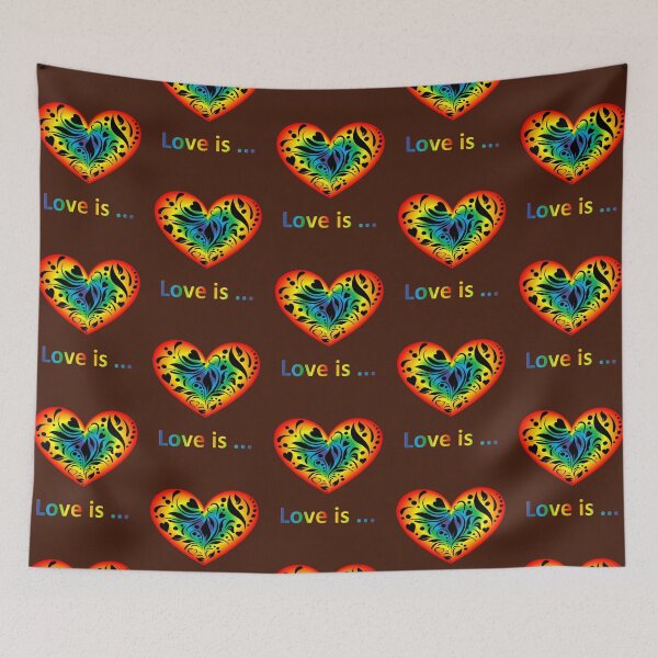 Item preview, Love is ... Shining rainbow heart with a pattern designed and sold by helenkaiy.