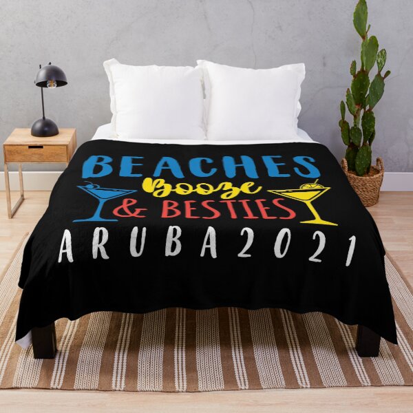 Item preview, Beaches Booze Besties Bachelorette Aruba 2021 Girls Trip print designed and sold by jakehughes2015.