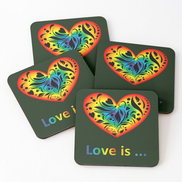 Item preview, Love is ... Shining rainbow heart with a pattern designed and sold by helenkaiy.