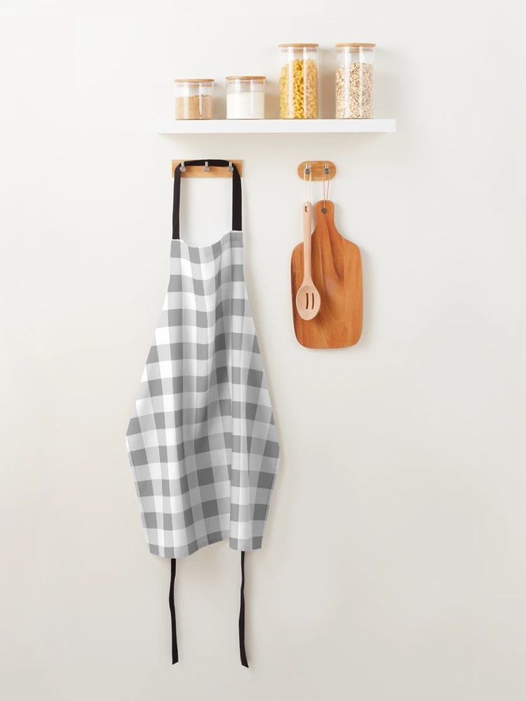 Thumbnail 4 of 6, Apron, Grey Checker Pattern designed and sold by DesignCodeStore.