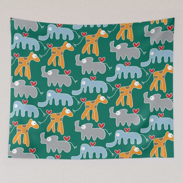 Item preview, Cartoon Elephant, Giraffe And Rhino Trio © fatfatin designed and sold by fatfatin.