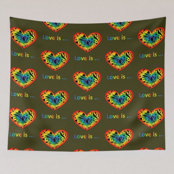 Item preview, Love is ... Shining rainbow heart with a pattern designed and sold by helenkaiy.