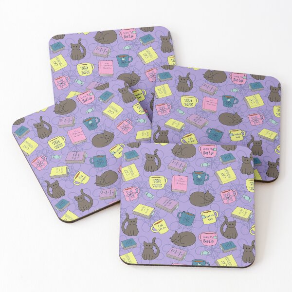Item preview, Cats, Books and Tea - Colorful Pattern designed and sold by nutmegfairy.