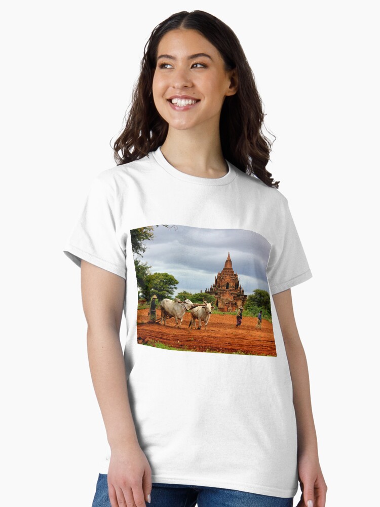 Thumbnail 2 of 7, Classic T-Shirt, "Burmese Ancient Temples Bagan" designed and sold by remote-travel.