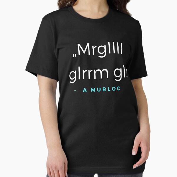 Vista previa del artículo con la obra «¡Mrgllll glrrm gl! - Cita de Murloc», diseñado y vendido por ubaDesigns.