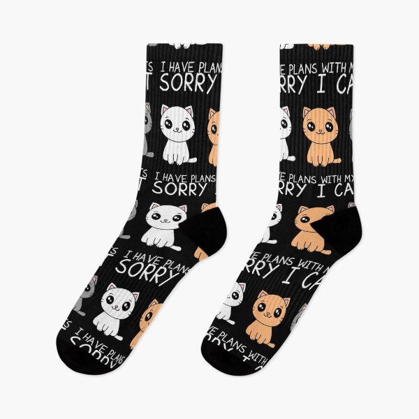 Item preview, Sorry I Can't I Have Plans With My Cats. Kawaii Cats With Text designed and sold by TashaVector.