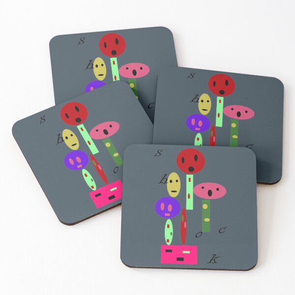 Item preview, Playful Shocked Multicolored  Shapes Faces Doodle designed and sold by FarzT.