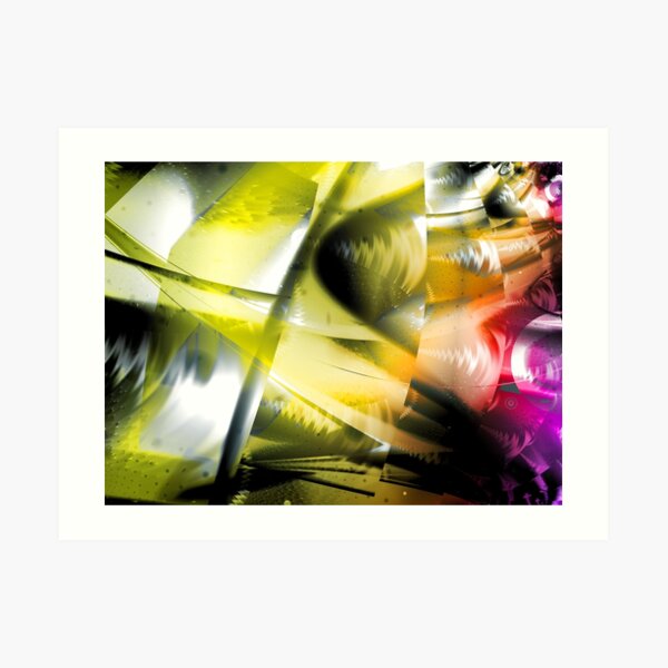 Yellow Machinery Abstract Art Art Print