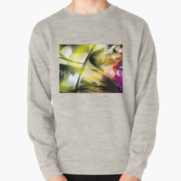 Yellow Machinery Abstract Art Pullover Sweatshirt