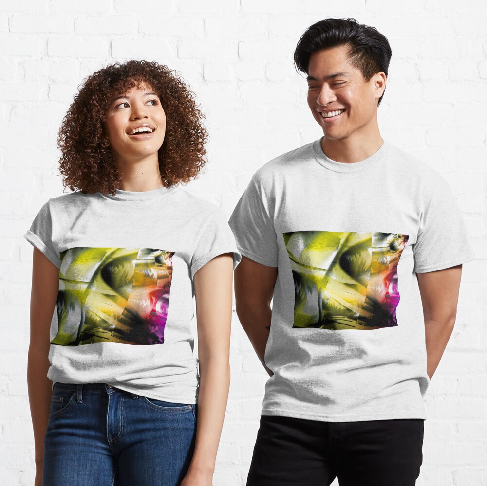 Yellow Machinery Abstract Art Classic T-Shirt