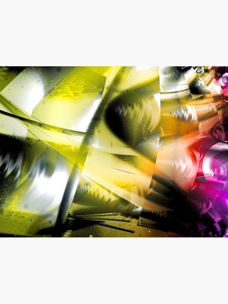 Yellow Machinery Abstract Art by garretbohl