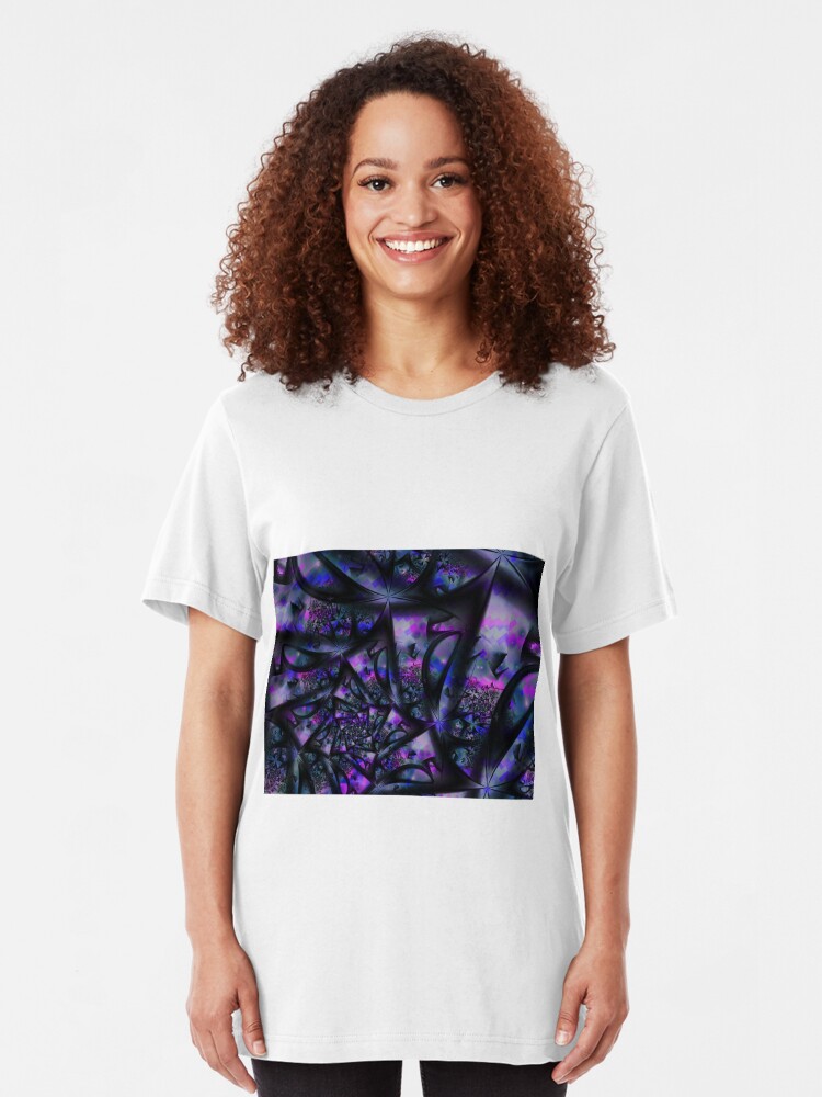Alternate view of Purple Dreams Abstract Slim Fit T-Shirt