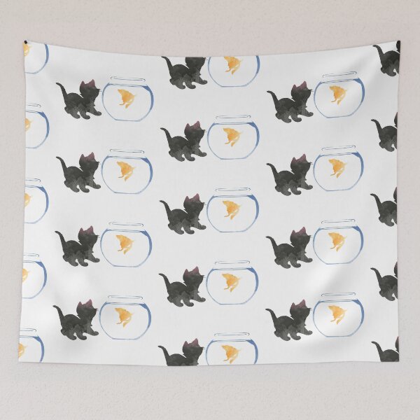 Item preview, Cat and Fish Inspired Silhouette designed and sold by ShadowsInspired.