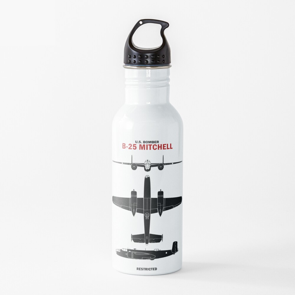 WW2 B25 Mitchell Identification Water Bottle