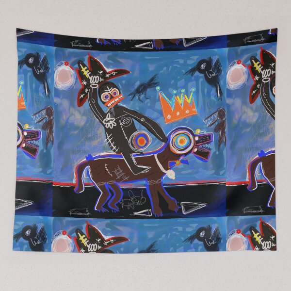 Item preview, Man On a Dog abstract painting  designed and sold by KARTICK DUTTA.