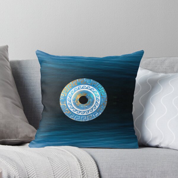 Item preview, Mati Evil Eye Water and Waves Greek Key designed and sold by Yiorgos Designs.