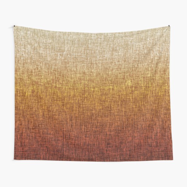 Ombre Burnt Orange Yellow Tan Crosshatch Pattern Tapestry
