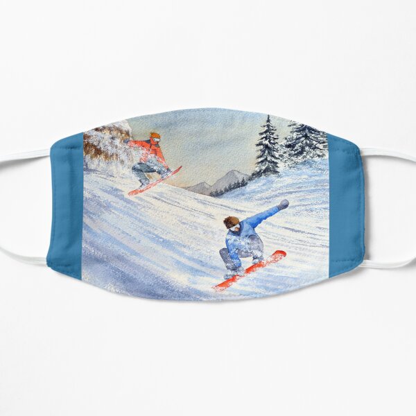 Snowboarders Shreddin' The Gnar Flat Mask