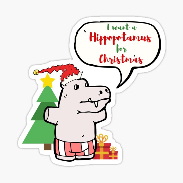Aperçu de l'œuvre Je veux un hippopotame pour Noël créée et vendue par AutumnVibeShop.