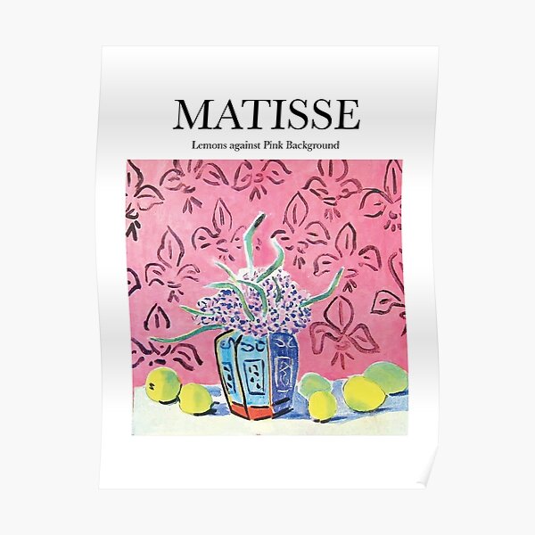 Matisse - Lemons against Pink Background Poster