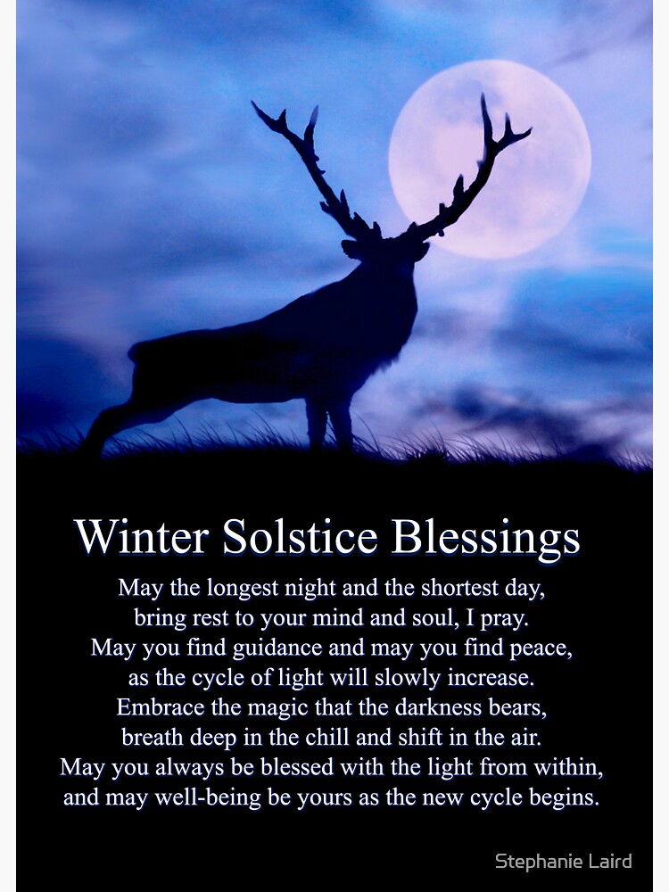 Elk Winter Solstice Night Blessings Poem Sticker For Sale By Lazyl Redbubble