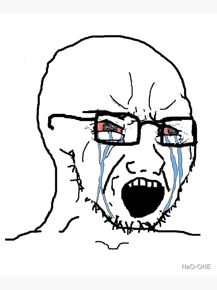 "Crying Soyboy meme wojak glasses zoomer coomer boomer bloomer doomer
