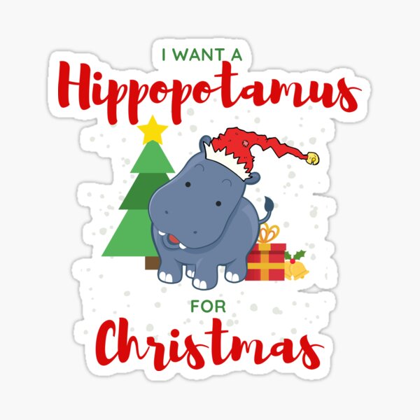 Aperçu de l'œuvre Je veux un hippopotame pour Noël créée et vendue par AutumnVibeShop.
