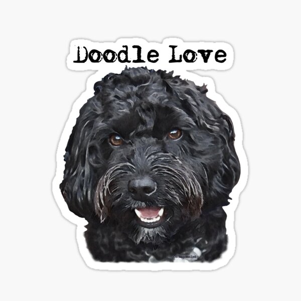 Black Doodle Dog Sticker