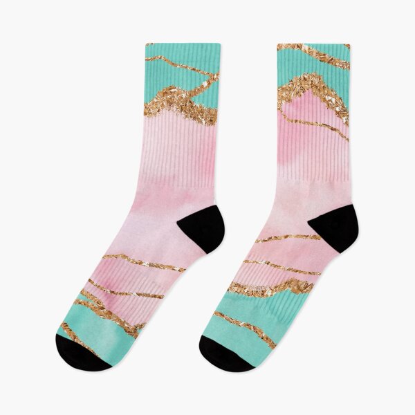 Item preview, Girly Trend Pink And Ocean Green Faux Marble Landscape designed and sold by MysticMarble.