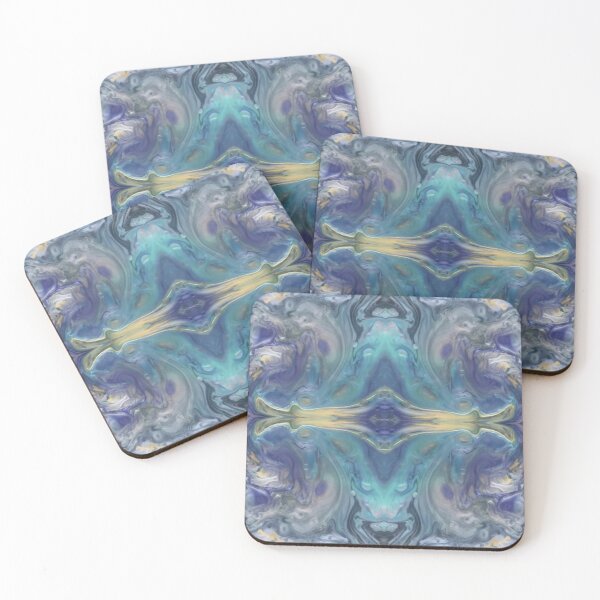 Item preview, Tile effect Aqua Blue patterned Ocean theme Fluid art  designed and sold by Julieford.